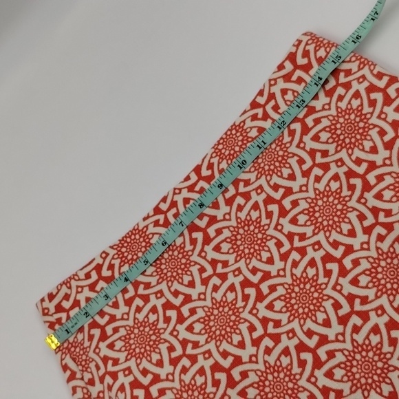 J. Crew Factory Pencil Skirt Size 2 Pink White Star Pattern Cotton - Picture 8 of 11